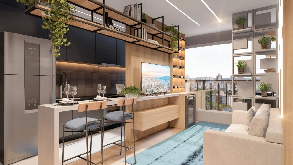Imagem sobre Sala Cozinha Apartamento Mansoes Residencial